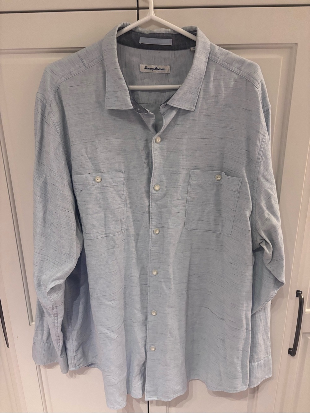 Tommy Bahama Men's Pale Blue Casual Button-Down Shirt xxl